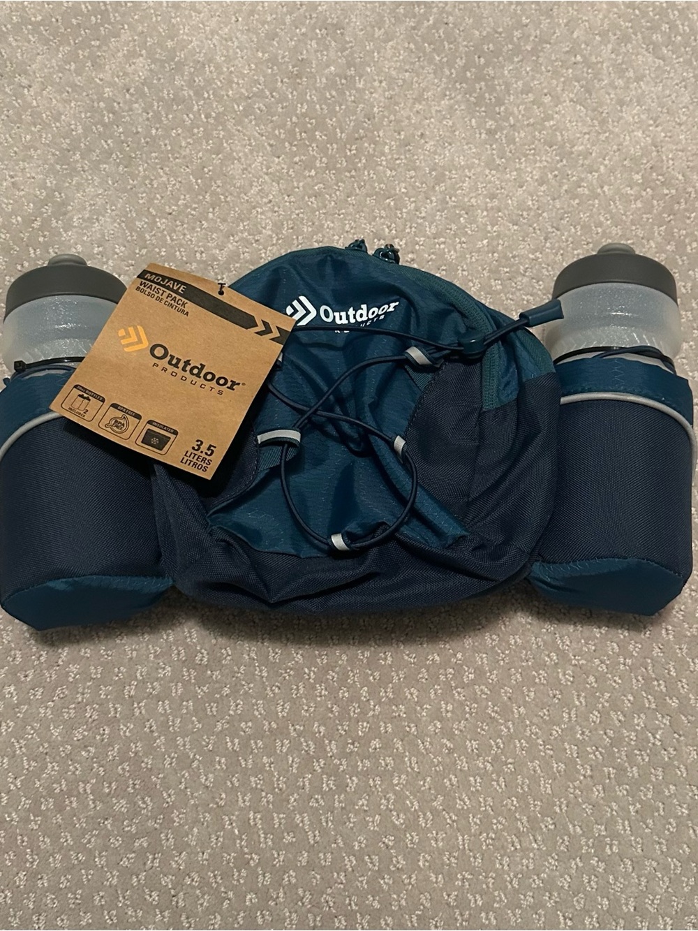Teal Hydration Waist Pack with Dual Bottles